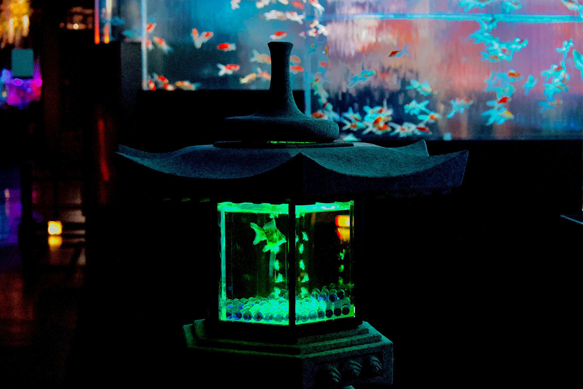 金魚の石灯籠の作品解説パネル